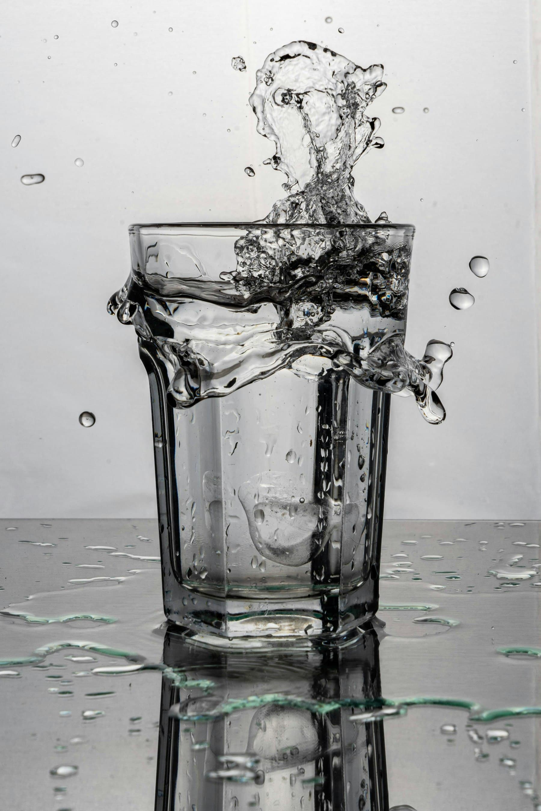 A clear glass of fresh, filtered water